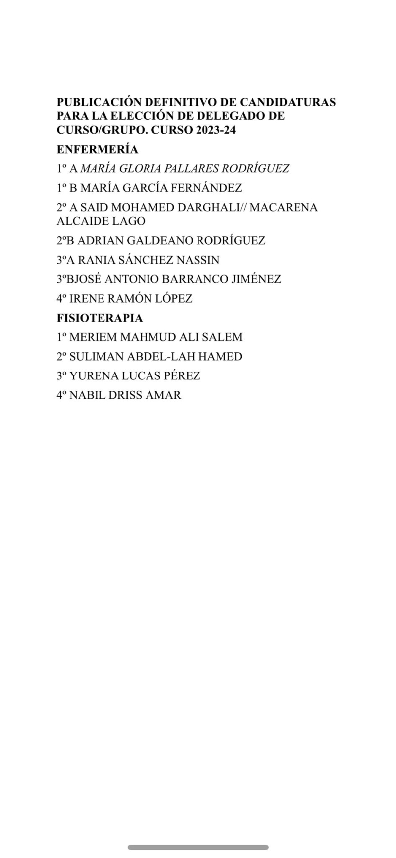 Candidatos a Delegados
